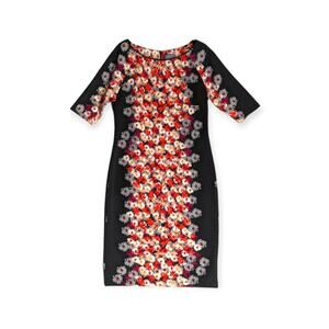 Rabbit Rabbit Rabbit 1/4‎ Sleeve Floral Sheath Midi Dress Size 10